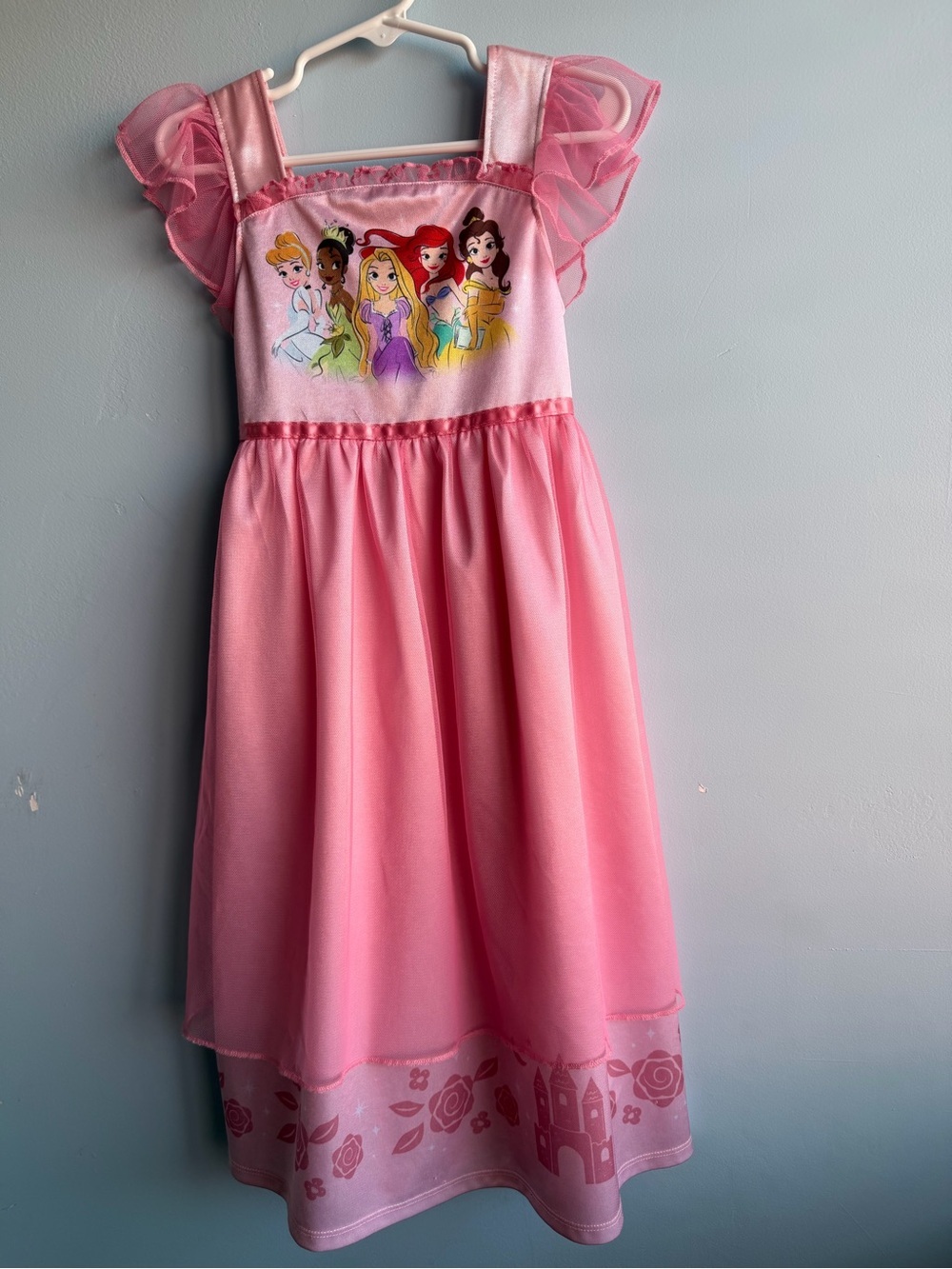 Girls Pink Disney Princess Nightgown Dress Size 5T - Picture 3 of 14
